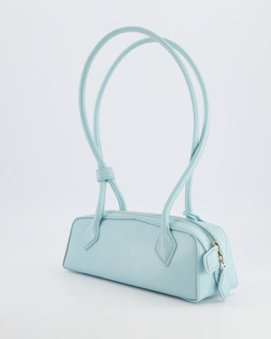 Alaïa Baby Blue Le Teckel Small Shoulder Bag in Goatskin Leather with Silver Hardware RRP £1,900