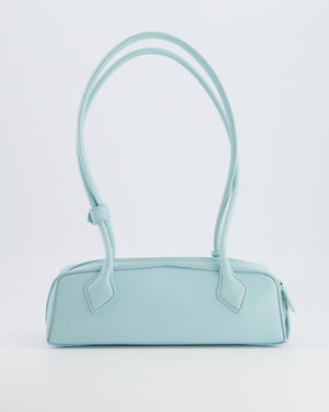 Alaïa Baby Blue Le Teckel Small Shoulder Bag in Goatskin Leather with Silver Hardware RRP £1,900