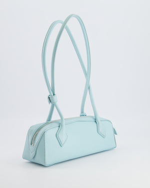 Alaïa Baby Blue Le Teckel Small Shoulder Bag in Goatskin Leather with Silver Hardware RRP £1,900