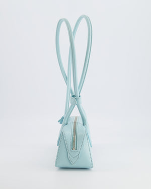 Alaïa Baby Blue Le Teckel Small Shoulder Bag in Goatskin Leather with Silver Hardware RRP £1,900