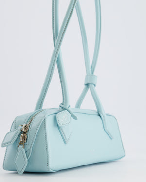 Alaïa Baby Blue Le Teckel Small Shoulder Bag in Goatskin Leather with Silver Hardware RRP £1,900