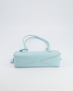 Alaïa Baby Blue Le Teckel Small Shoulder Bag in Goatskin Leather with Silver Hardware RRP £1,900