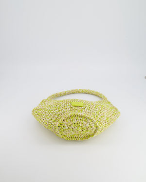 Khaite Mini Lotus Tote Bag in Citron and White Raffia RRP £1,100