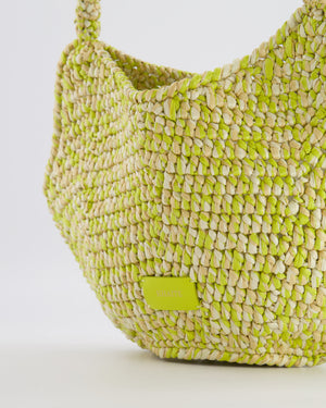 Khaite Mini Lotus Tote Bag in Citron and White Raffia RRP £1,100