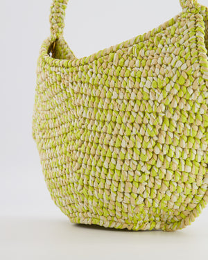 Khaite Mini Lotus Tote Bag in Citron and White Raffia RRP £1,100