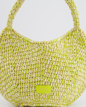 Khaite Mini Lotus Tote Bag in Citron and White Raffia RRP £1,100