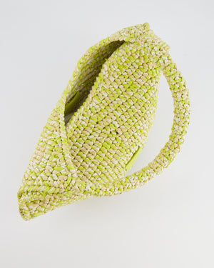 Khaite Mini Lotus Tote Bag in Citron and White Raffia RRP £1,100