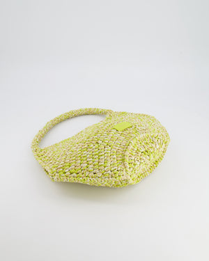 Khaite Mini Lotus Tote Bag in Citron and White Raffia RRP £1,100
