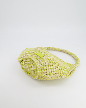 Khaite Mini Lotus Tote Bag in Citron and White Raffia RRP £1,100