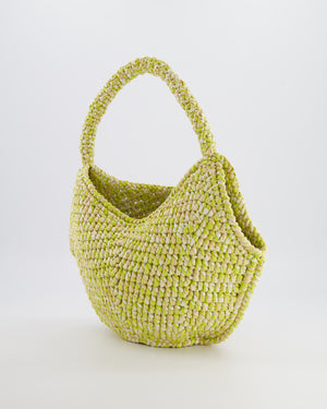 Khaite Mini Lotus Tote Bag in Citron and White Raffia RRP £1,100