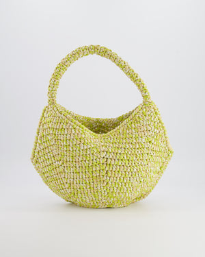 Khaite Mini Lotus Tote Bag in Citron and White Raffia RRP £1,100