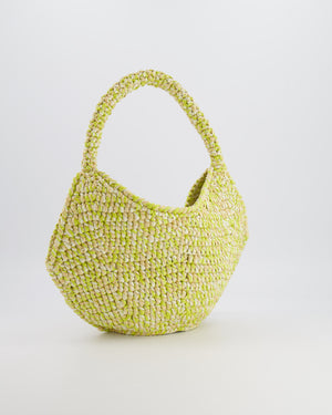 Khaite Mini Lotus Tote Bag in Citron and White Raffia RRP £1,100