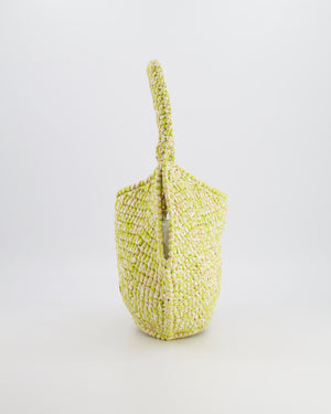 Khaite Mini Lotus Tote Bag in Citron and White Raffia RRP £1,100