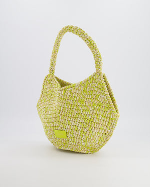 Khaite Mini Lotus Tote Bag in Citron and White Raffia RRP £1,100
