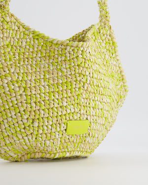 Khaite Mini Lotus Tote Bag in Citron and White Raffia RRP £1,100