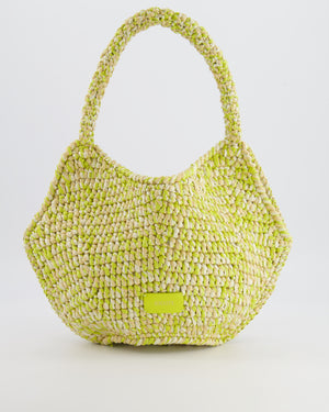 Khaite Mini Lotus Tote Bag in Citron and White Raffia RRP £1,100