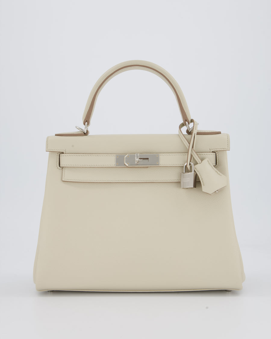Hermès Kelly 28 Retourne Bag in Beton Evercolor Leather with Palladium Hardware