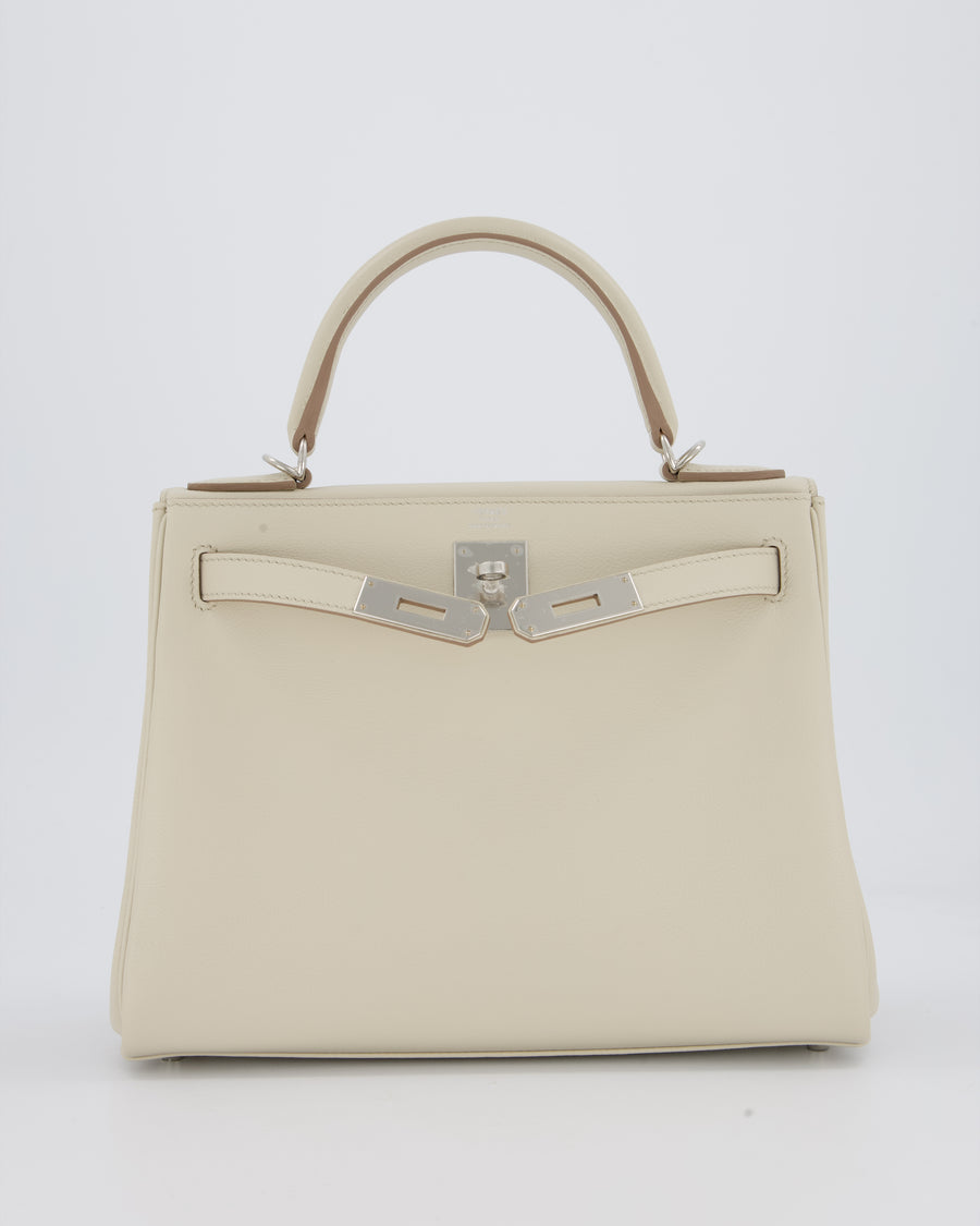 Hermès Kelly 28 Retourne Bag in Beton Evercolor Leather with Palladium Hardware