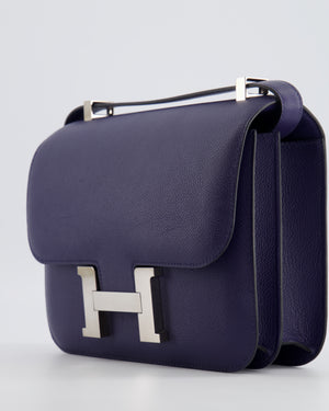 Hermès Constance 24 Bag in Bleu Saphir Evercolor Leather with Palladium Hardware