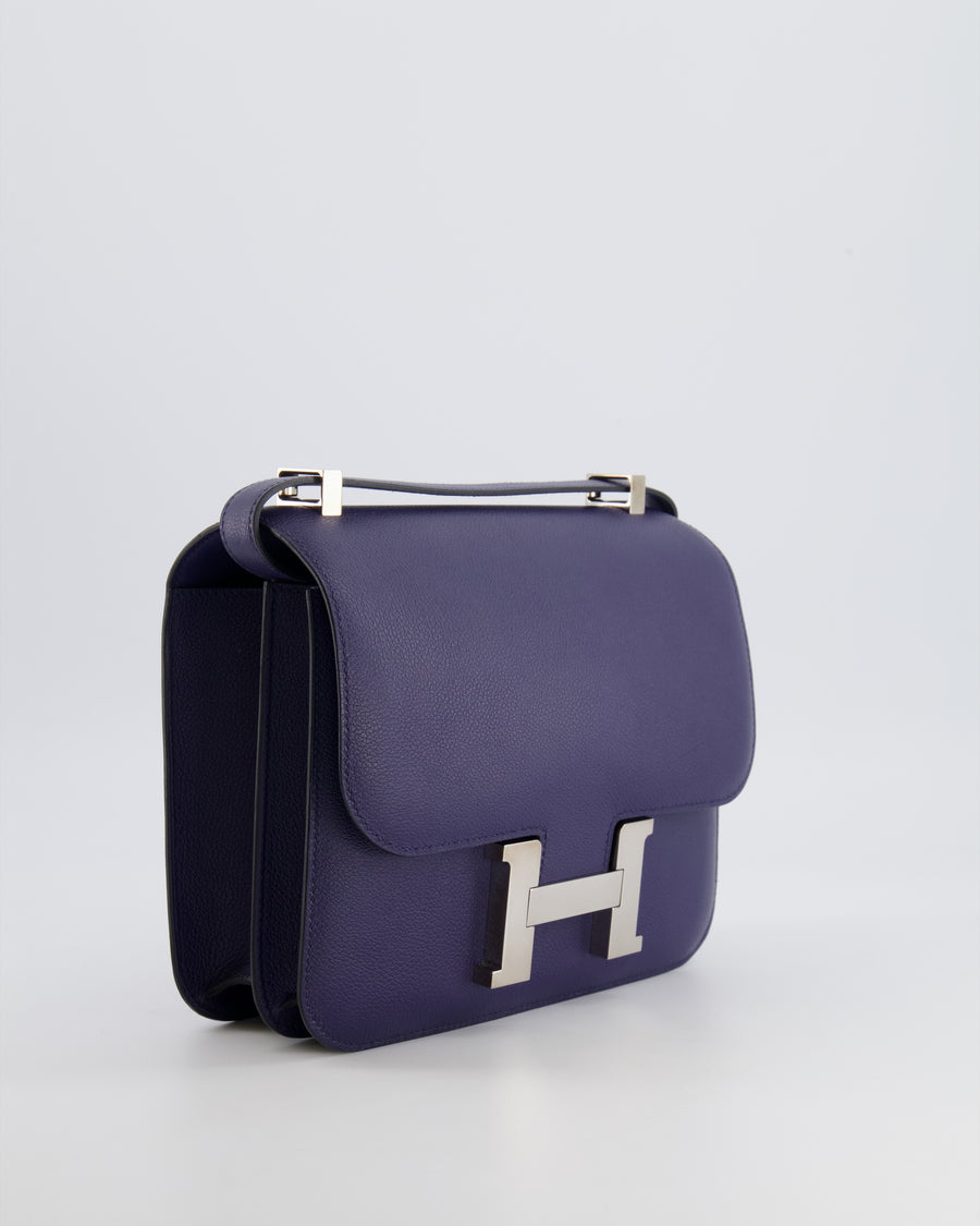Hermès Constance 24 Bag in Bleu Saphir Evercolor Leather with Palladium Hardware