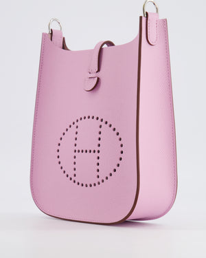 *HOT & RARE* Hermès Mini Evelyne Sellier Bag in Mauve Sylvestre Epsom Leather with Palladium Hardware