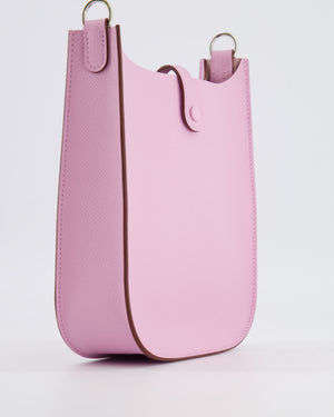 *HOT & RARE* Hermès Mini Evelyne Sellier Bag in Mauve Sylvestre Epsom Leather with Palladium Hardware