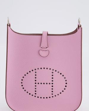 *HOT & RARE* Hermès Mini Evelyne Sellier Bag in Mauve Sylvestre Epsom Leather with Palladium Hardware