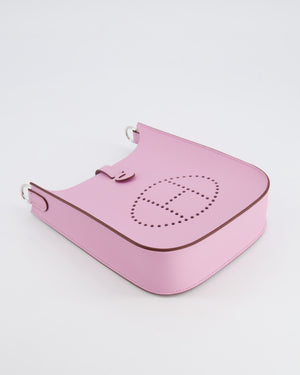 *HOT & RARE* Hermès Mini Evelyne Sellier Bag in Mauve Sylvestre Epsom Leather with Palladium Hardware