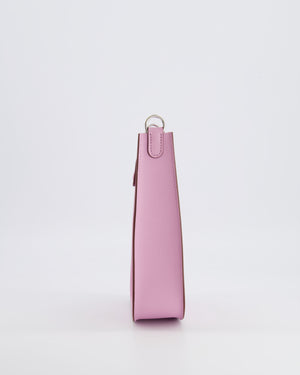 *HOT & RARE* Hermès Mini Evelyne Sellier Bag in Mauve Sylvestre Epsom Leather with Palladium Hardware