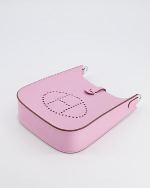 *HOT & RARE* Hermès Mini Evelyne Sellier Bag in Mauve Sylvestre Epsom Leather with Palladium Hardware
