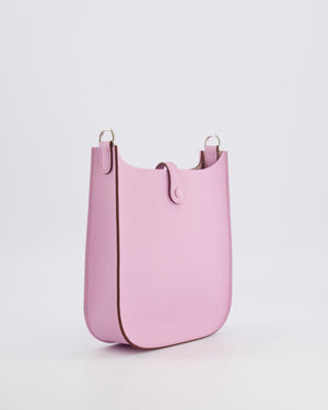 *HOT & RARE* Hermès Mini Evelyne Sellier Bag in Mauve Sylvestre Epsom Leather with Palladium Hardware