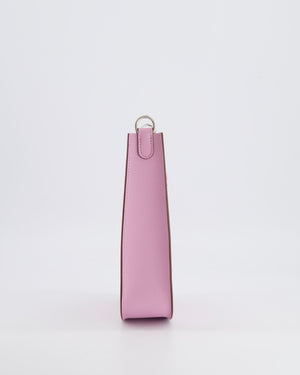 *HOT & RARE* Hermès Mini Evelyne Sellier Bag in Mauve Sylvestre Epsom Leather with Palladium Hardware