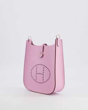 *HOT & RARE* Hermès Mini Evelyne Sellier Bag in Mauve Sylvestre Epsom Leather with Palladium Hardware