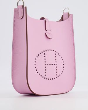 *HOT & RARE* Hermès Mini Evelyne Sellier Bag in Mauve Sylvestre Epsom Leather with Palladium Hardware