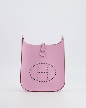 *HOT & RARE* Hermès Mini Evelyne Sellier Bag in Mauve Sylvestre Epsom Leather with Palladium Hardware
