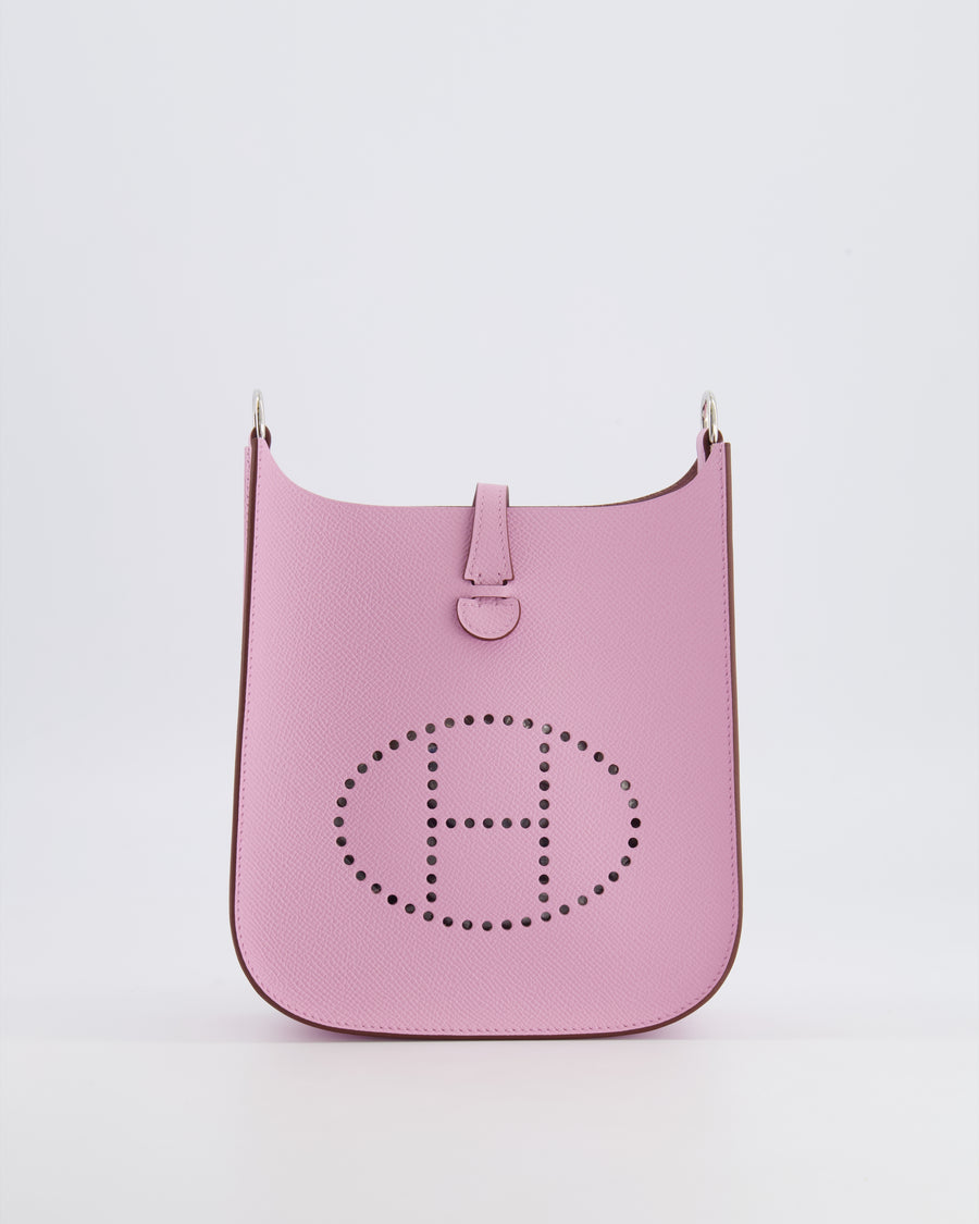 *HOT & RARE* Hermès Mini Evelyne Sellier Bag in Mauve Sylvestre Epsom Leather with Palladium Hardware