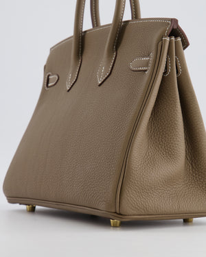 Hermès Birkin 25 Retourne Bag in Etoupe Togo Leather with Gold Hardware