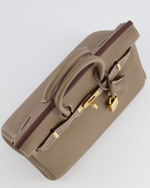 Hermès Birkin 25 Retourne Bag in Etoupe Togo Leather with Gold Hardware