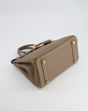 Hermès Birkin 25 Retourne Bag in Etoupe Togo Leather with Gold Hardware
