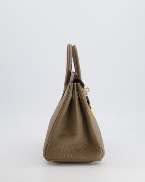 Hermès Birkin 25 Retourne Bag in Etoupe Togo Leather with Gold Hardware