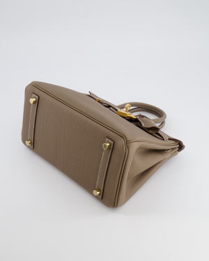 Hermès Birkin 25 Retourne Bag in Etoupe Togo Leather with Gold Hardware