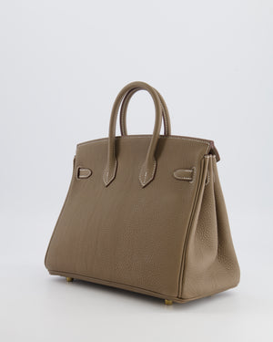 Hermès Birkin 25 Retourne Bag in Etoupe Togo Leather with Gold Hardware