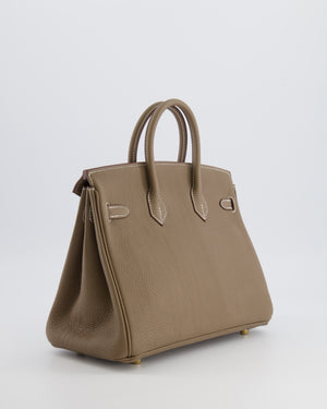 Hermès Birkin 25 Retourne Bag in Etoupe Togo Leather with Gold Hardware