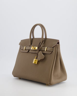 Hermès Birkin 25 Retourne Bag in Etoupe Togo Leather with Gold Hardware