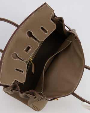 Hermès Birkin 25 Retourne Bag in Etoupe Togo Leather with Gold Hardware