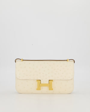 Hermès Constance 1-Elan Miroir Bag in Nata Ostrich Leather with Gold Hardware