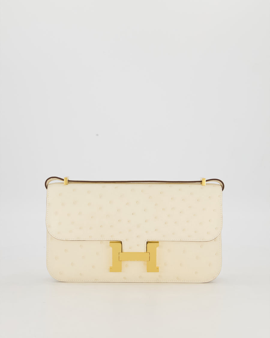 Hermès Constance 1-Elan Miroir Bag in Nata Ostrich Leather with Gold Hardware