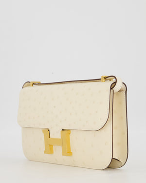 Hermès Constance 1-Elan Miroir Bag in Nata Ostrich Leather with Gold Hardware