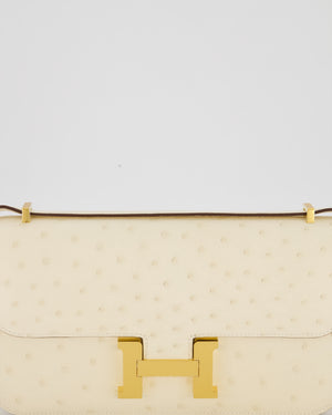 Hermès Constance 1-Elan Miroir Bag in Nata Ostrich Leather with Gold Hardware