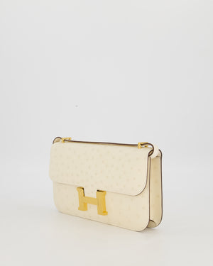 Hermès Constance 1-Elan Miroir Bag in Nata Ostrich Leather with Gold Hardware